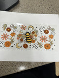 Bee, moon and flowers