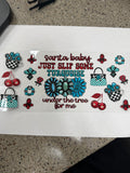 Santa baby slip turquoise under the tree
